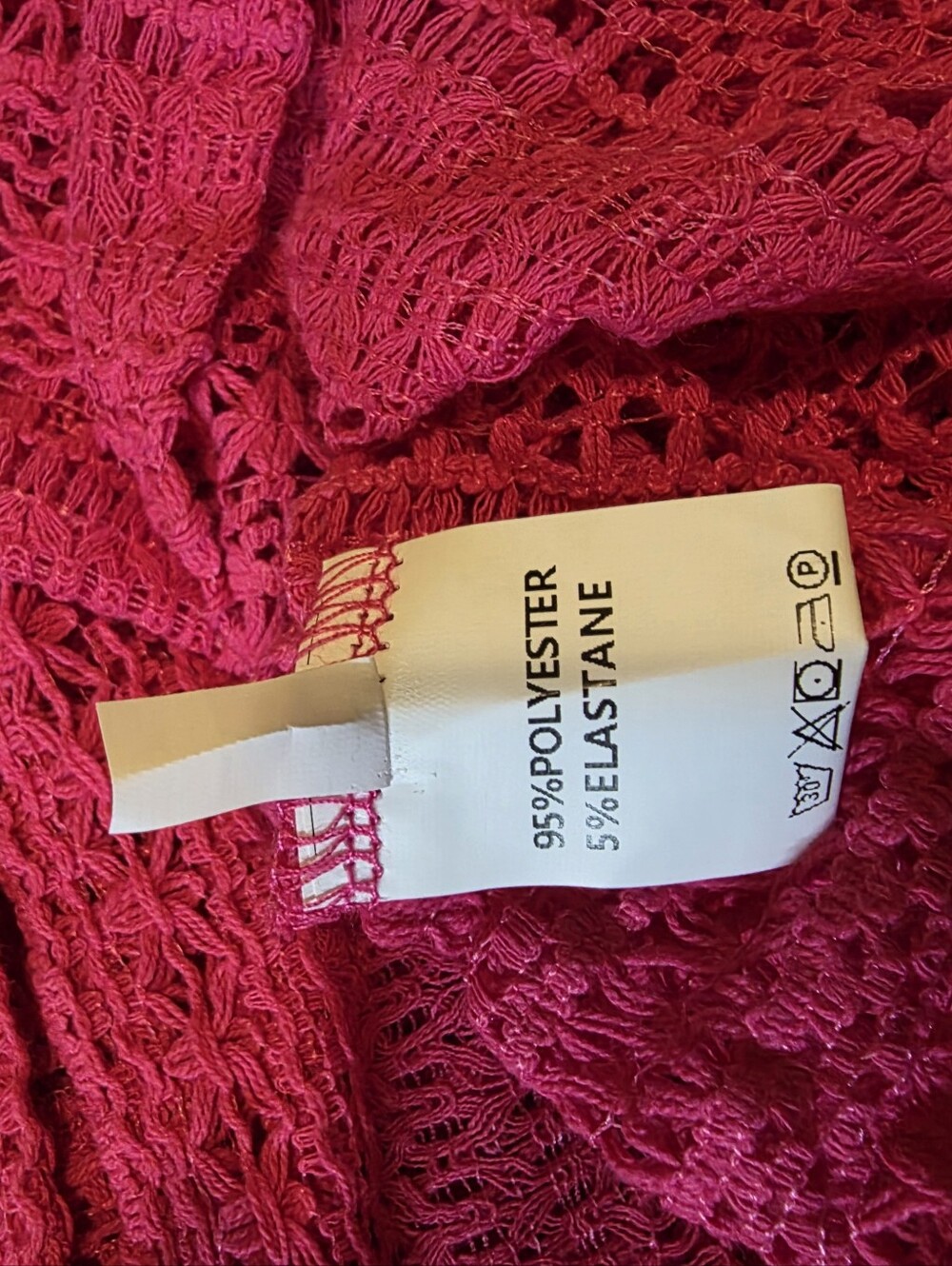 Pink Openwork Button-Front Womens Top - Picture 6 of 6